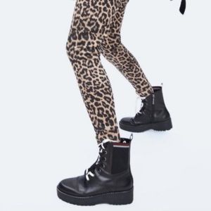 Zara Woman Leather Platform Boots